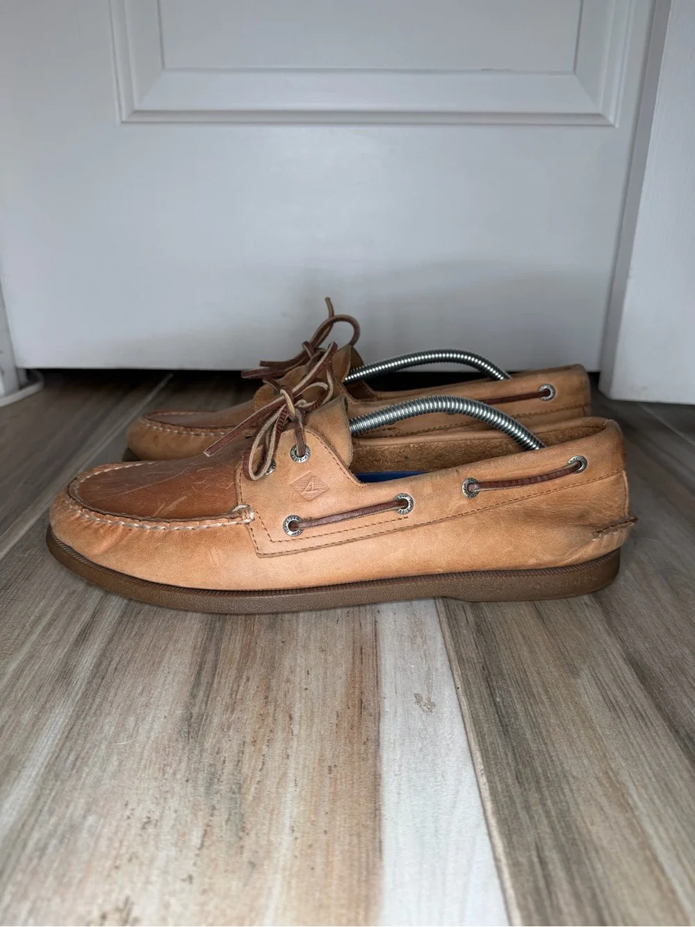Sperry Top Sider Light Brown Leather 2-Eye Boat Shoes 0197640 Mens Sz 12